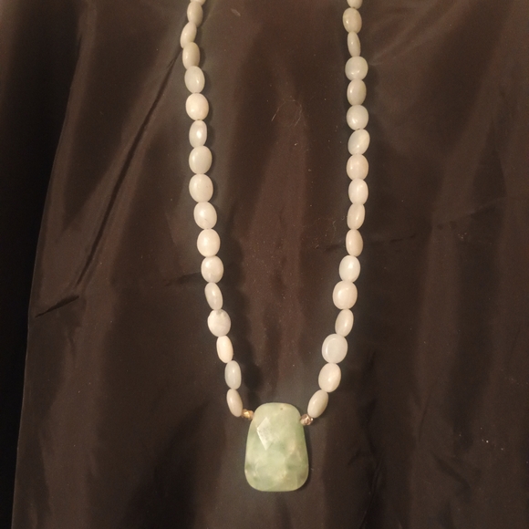 Natural Jadeite Necklace With Nugget Pendant - Picture 7 of 7